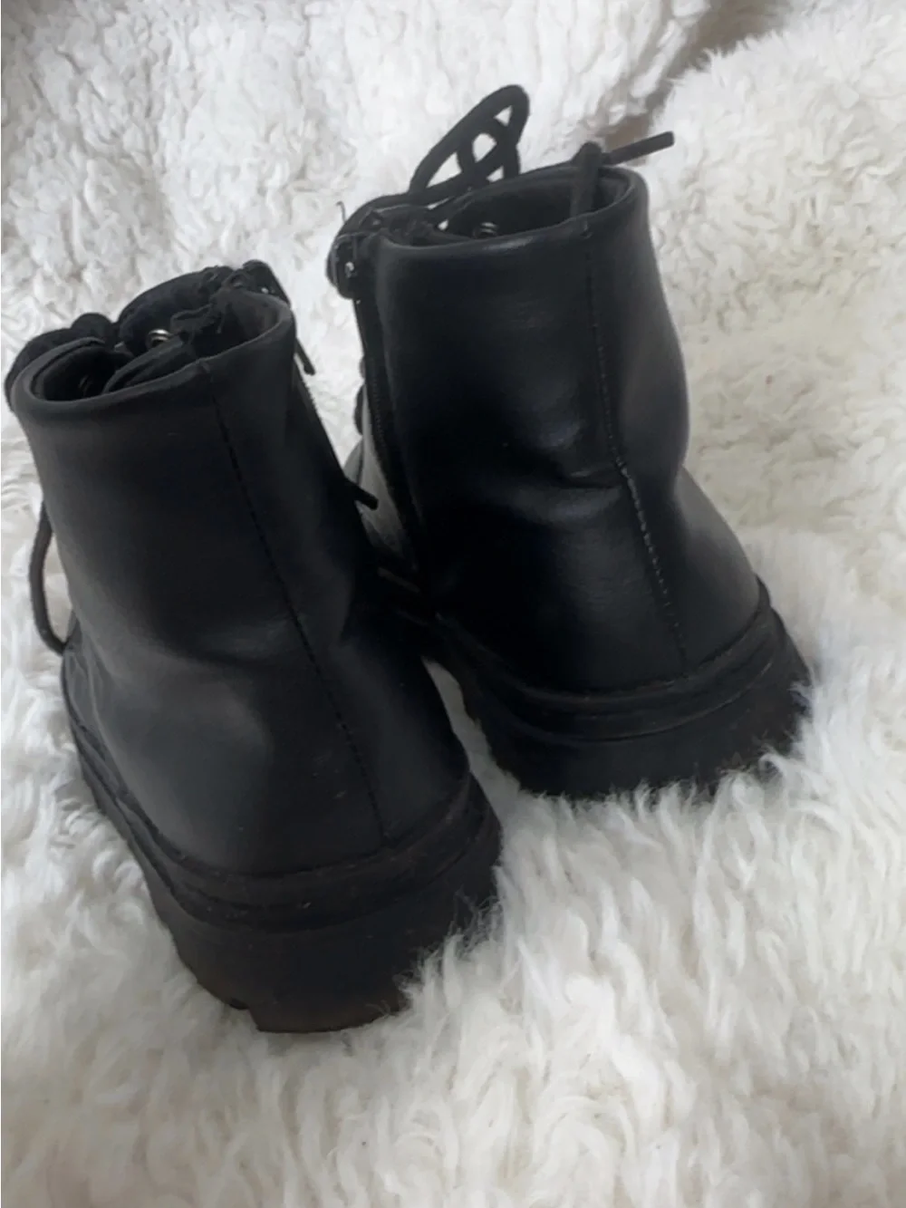 Zara Black Kids Lace-Up Ankle Boots